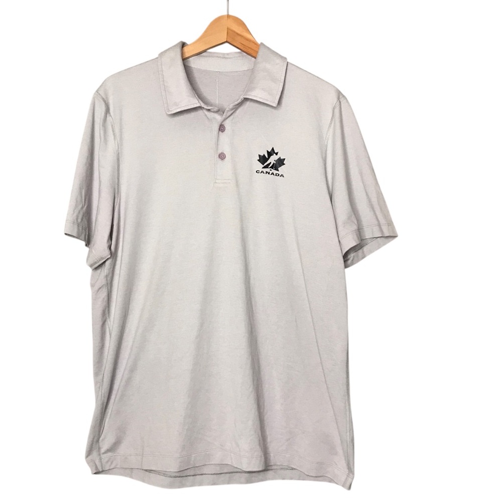 Lululemon Hockey Canada Polo Shirt Short Sleeve Pink Lilac Golf ESTIMATED Large
